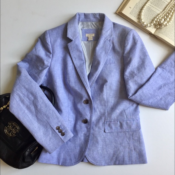 ❤️SOLD❤️J. Crew Schoolboy Blazer Linen Cotton - Picture 4 of 8